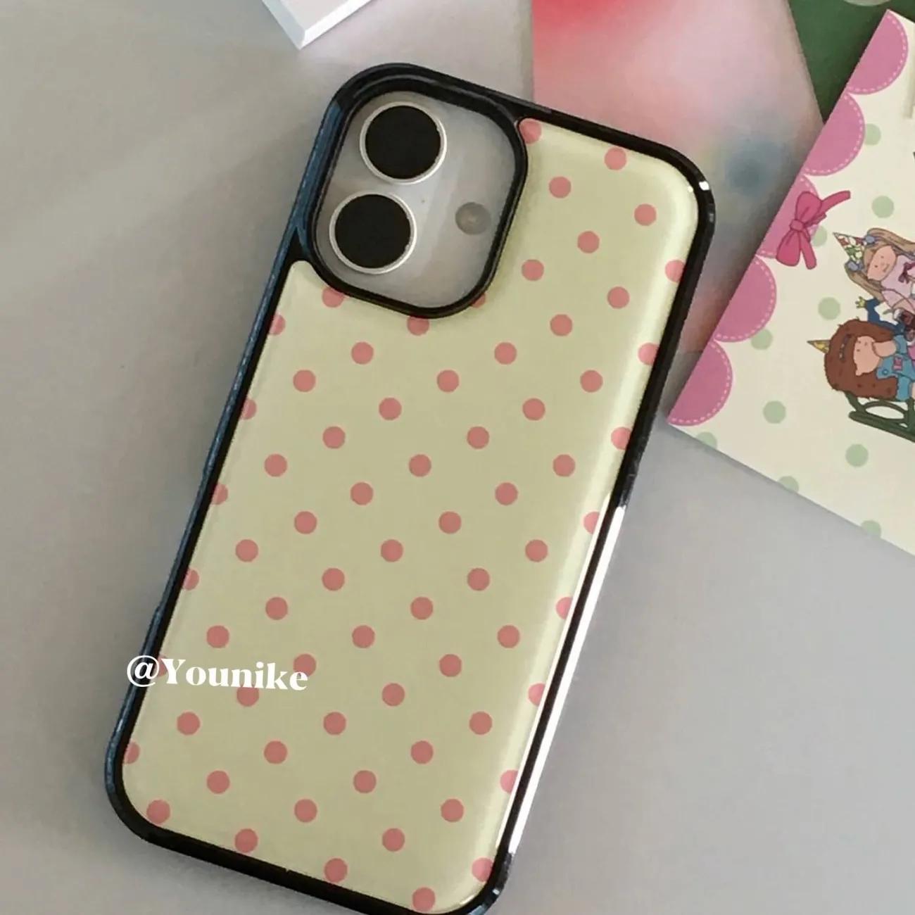 

Full Screen Orange Polka Dots Wave Points Phone Case for iPhone 17 AIR 16 15 14 13 12 11 PRO MAX 15 16 PLUS Y2K Drip Glue Cover iPhone17 Pro