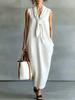 Brand 2026 Summer Chinese Style Temperament Women's Clothing Linen Straight Skirt Round Neck A-shaped Skirt Slim-fitting Dress