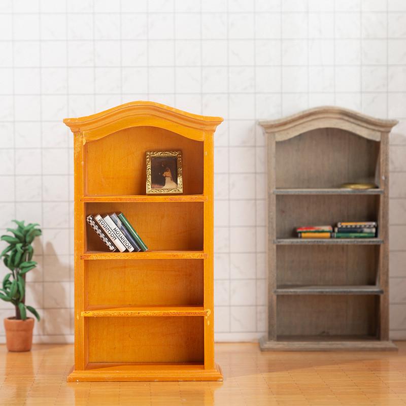 Dollhouse Miniature Furniture Bookcase With Wooden Craft Decor For Collectors