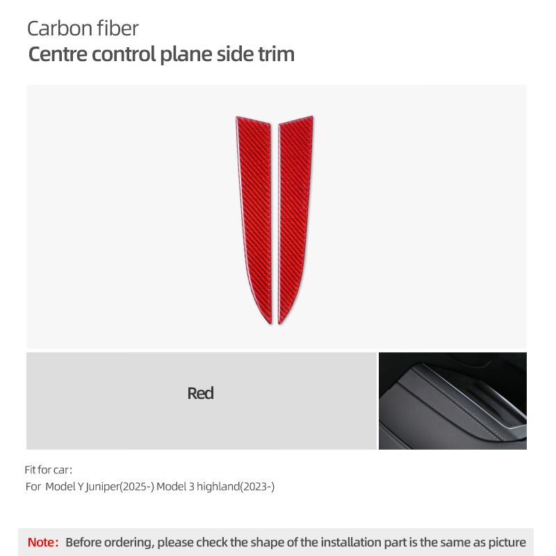 

Real Carbon Fiber For Tesla Model Y Juniper Model 3 Highland Center Console Side Cover Trim Sticker Car Interior Accessories