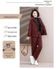 Autumn/Winter Fleece-Lined Corduroy Sportswear Set for Middle-Aged Women
