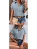 European American Women's Cotton Shirt - 2026 Summer Collection: Solid Color Casual Button-Up