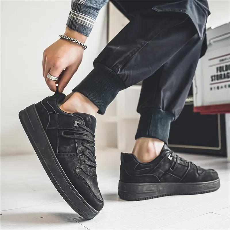 New Arrivals Man Black Sneakers Non-Slip Platform Men Skateboarding Shoes Comfy Outdoor Men's Sports Shoes Tenis Masculino Homem