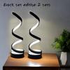2 spirallampebordlamper: moderne geometrisk design, dimbar, USB-drevet, egnet for soverom, studierom, stuer og som gaver