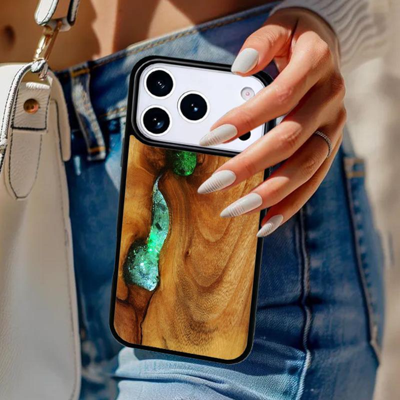 wood Resin Marble printing Phone Case For iPhone 17 Air 14 15 13 12 Max Cover For Apple 16e 11 Pro Max Plus Coque