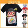 Camiseta Estampada de Desenhos Animados Ryan Toys Review Tendência Algodão Macio Misturado Manga Curta