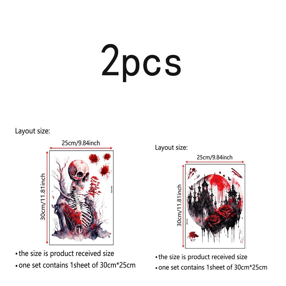 Halloween Blood Skull Funny Toilet Sticker Halloween Gift Self-adhesive Toilet Seat Decal Bathroom Fashion Waterproof Decoration