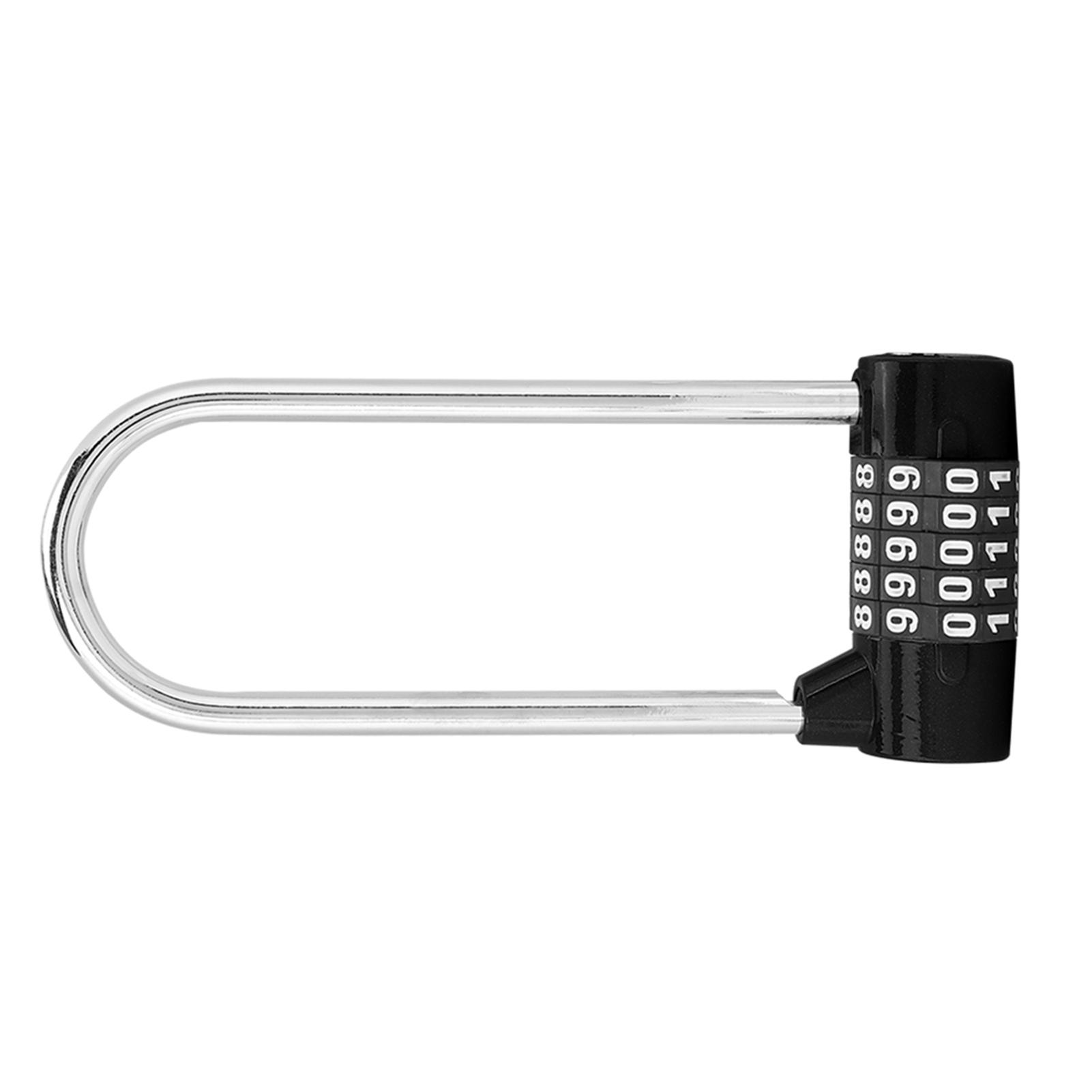 

Zinc Alloy U shape Combination Digit Password Code Lock Extra Long Cabinet Door Padlock чёрный