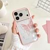 English Pink Butterfly Apple 17 ProMax Anti-Fall iPhone 16/15 Transparent Protective Case