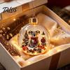 3D Winter Scene Baubles Glowing Christmas Story Ornament, Light-Up Ball Hanging Decor with Warm LED Light, Festive Indoor Home Decorations Mini