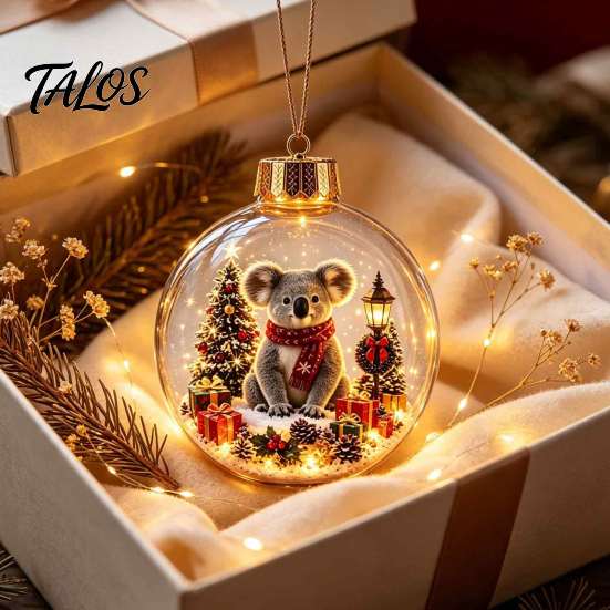 3D Winter Scene Baubles Glowing Christmas Story Ornament, Light-Up Ball Hanging Decor with Warm LED Light, Festive Indoor Home Decorations Mini