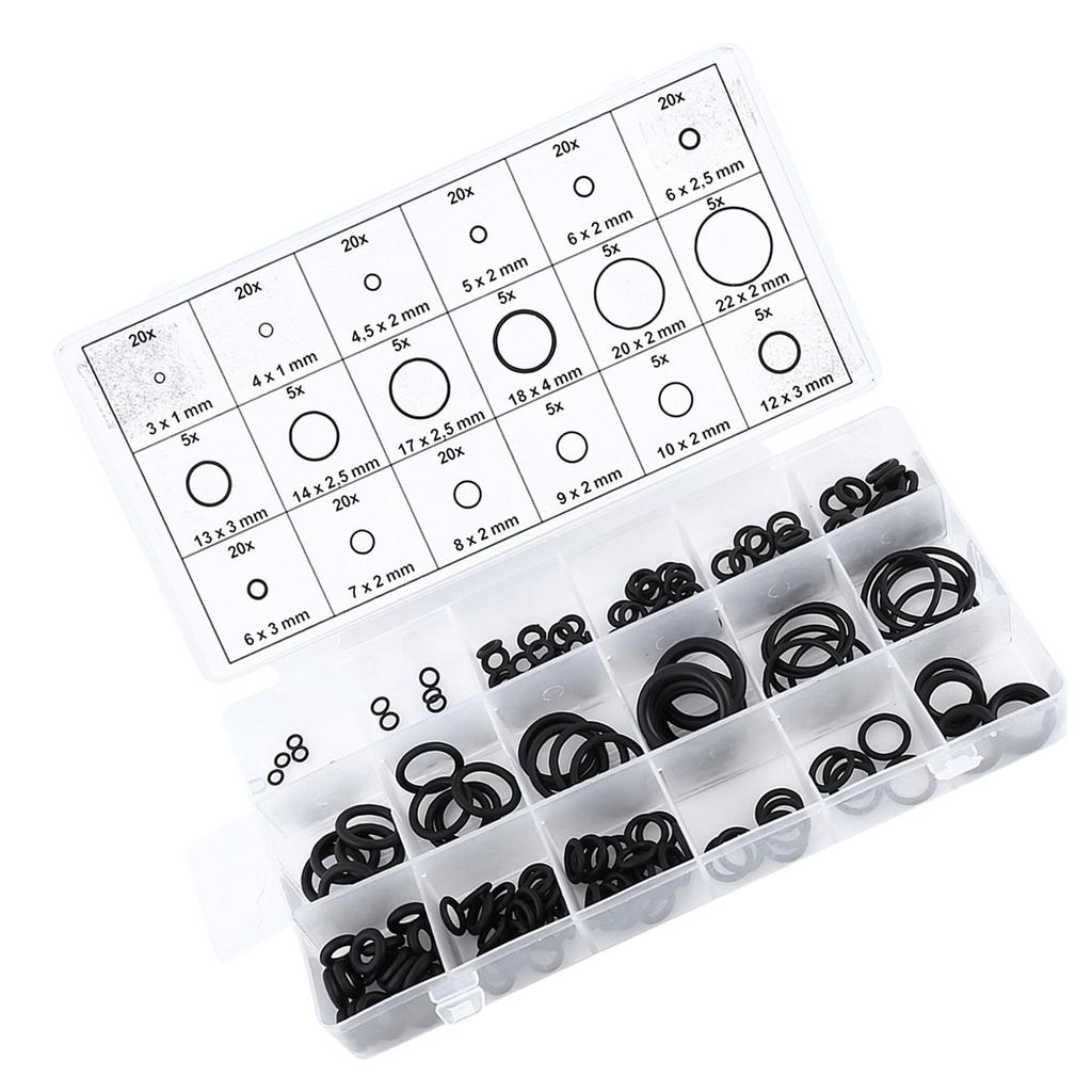 225pcs Assorted Rubber O Ring Washer Seals Gasket Assortment Set for Car