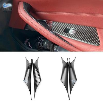 For BMW 5 Series G30 G38 2018  Car Interior Carbon Fiber Texture Door Armrest Pull Handle Protective Cover Trim
