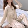 Simulation Silk Women'S Loungewear Loose Fashion Temperament Solid Color Pajamas Summer Two-Piece Set