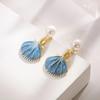 Fashion Enamel Shell Pearl Earrings For Women Exquisite Elegant Pendant Earrings Casual Vacation Party Jewelry Lady Gifts 1Pair