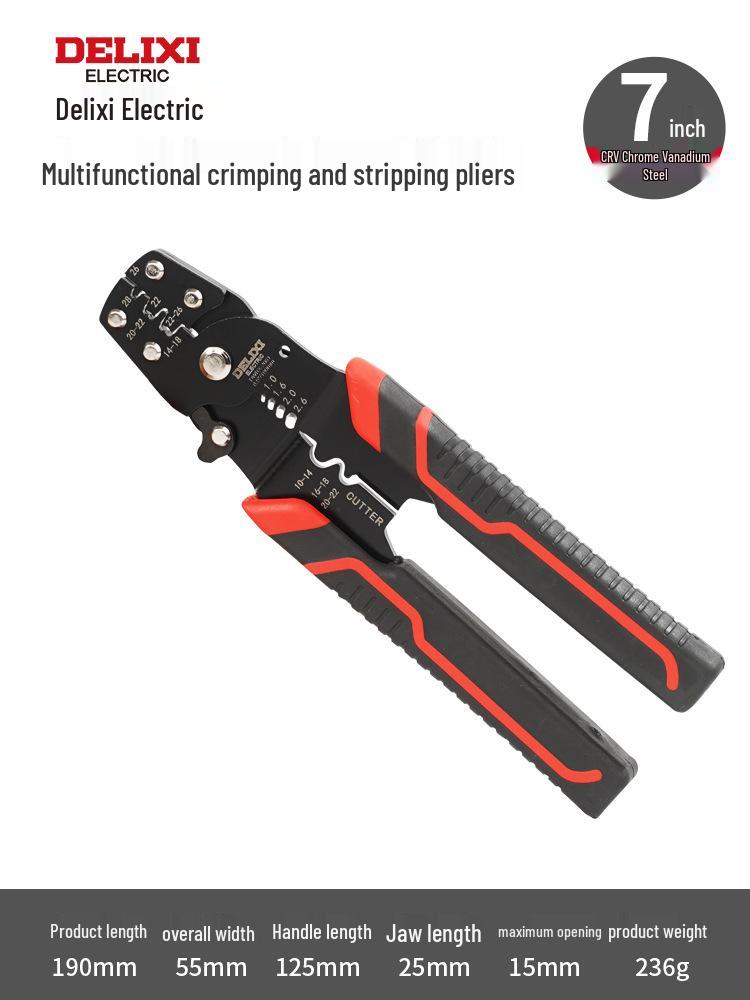 Delixi Multifunctional Electrician Wire Strippers and Crimping Pliers