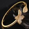 Micro Pave Zircon Adjustable Open Cuff Bracelet Butterfly Clover Star Fine Jewelry Women