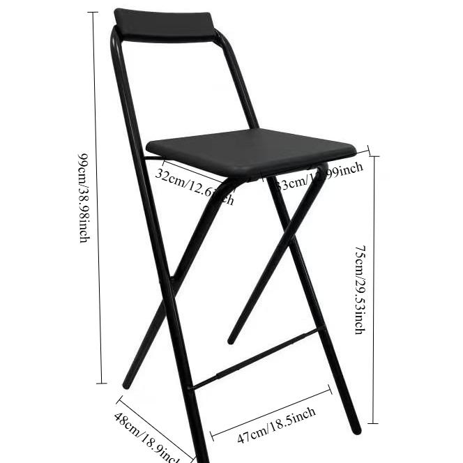 

Highly Foldable Backrest High Chair, Bar Counter Balcony Leisure Chair, Outdoor Portable High‑Legged Bar Stool чёрный