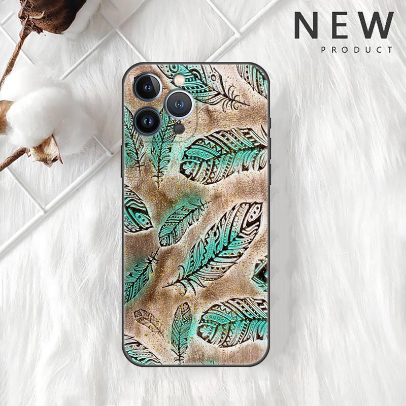 Luxury Gold Foil Art Case For Apple iPhone 11 15 13 14 Pro Max 12 Plus X 15Pro Black Silicone Phone Coque