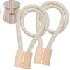 Set of 2 Wooden Curtain Tassels with Magnets, Beige, NYANDELMO ND-0157-R08-BE-52cm-2(2)