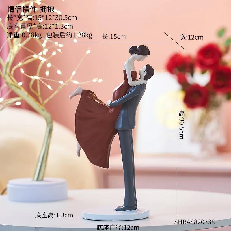 

Красивая декоративная скульптура для пары, статуэтка из смолы, украшение для спальни, настольные украшения, поделки, семейные фигурки, европейский подарок для дома и гостиной на свадьбу