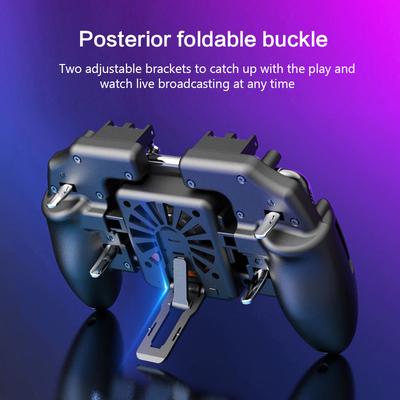 Six Finger M11 PUBG Game Controller Gamepad Trigger Shooting Gaming Button Cooling Fan Gamepad Joystick For IOS Android Phone