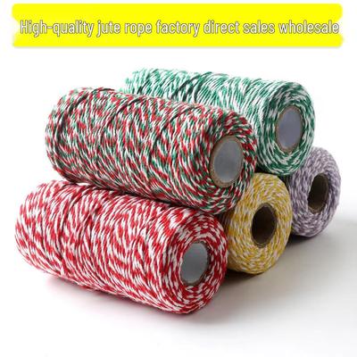 Two-Color Hemp Rope Christmas Gift Wrap: Handmade DIY Cotton & Linen Ribbon for Festive Packaging