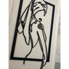 Modern Black Metal Kneeling Woman Wall Art Sculpture Home Decor Gift