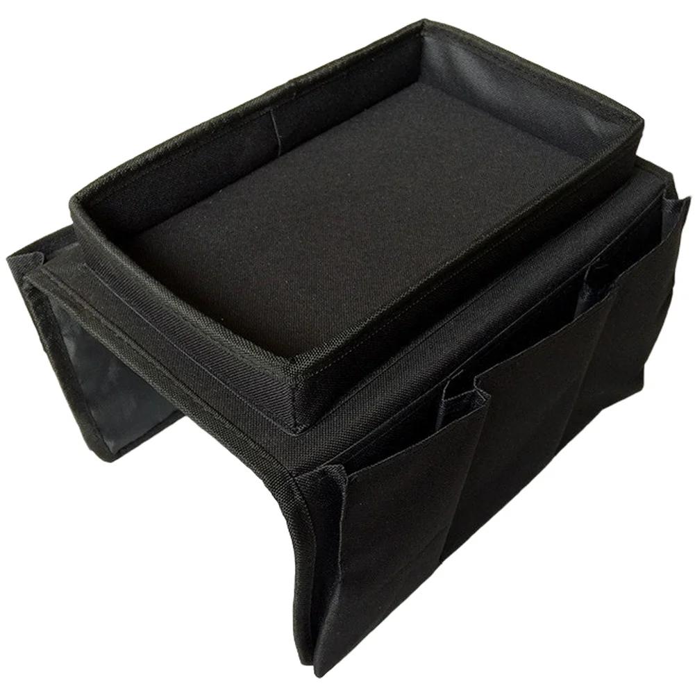 Foldable Oxford Cloth Storage Bag for Sofa Armrest Side Organizer with Multiple Compartments for Remote Controls and Accessories