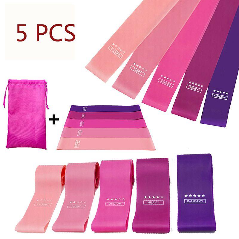 Premium Latex Gym Widerstandsbänder Set für Fitness und Physio in eleganten Rosatönen