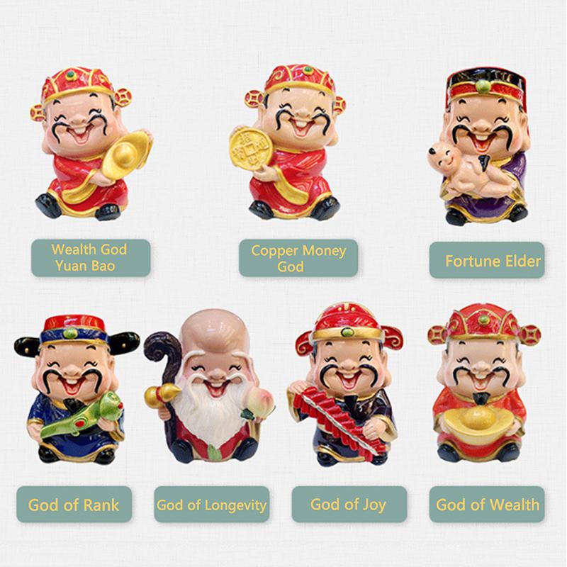 Resin God Of Wealth Mascot Feng Shui God Of Wealth Statue Office Supplies Crafts