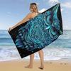 Beach Towel Gorgeous Blue Owl Pattern Sun Protection Windproof Suitable for Swimming Pool Camping Travel Blanket