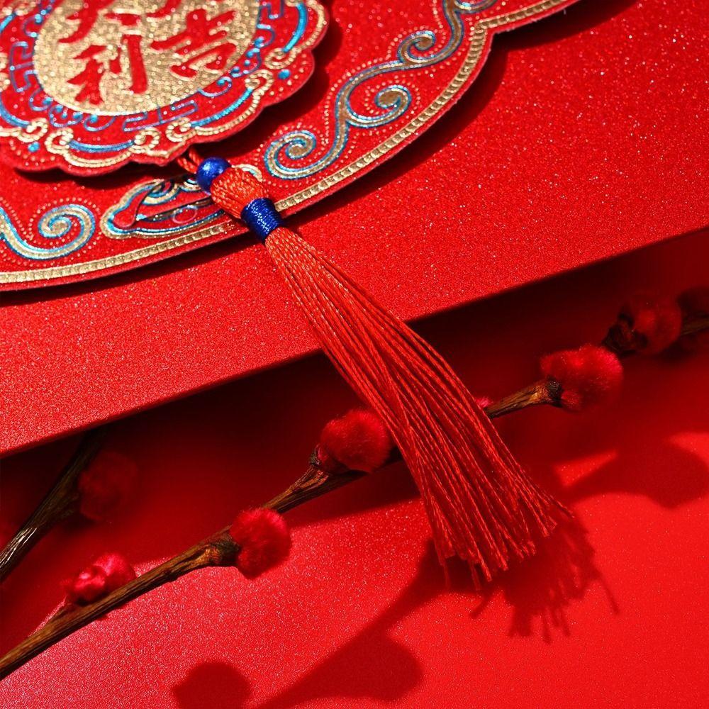 2pcs with Tassels New Year Red Envelope Red Lucky Money Pocket  Chinese New Year