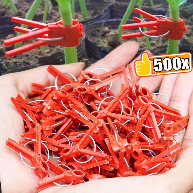 Plant Grafting Clips Cucumber Eggplant Tomato Seedling Clip Flower Vegetable Vine Fixing Support Clamps Plastic Gardening Tools