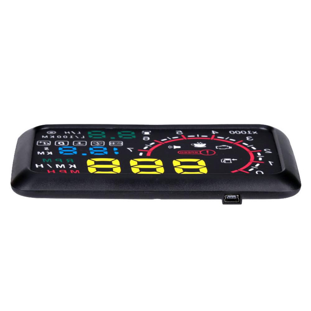 Araba HUD Head Up Display 5.5 "KM/saat ve MPH Hız Uyarısı OBD2 Arayüzü Ön Cam Projektörü