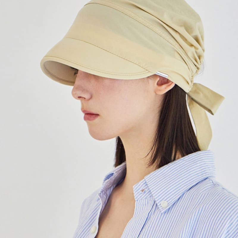 VARZAR Metal Tip Scarf Cap Beige