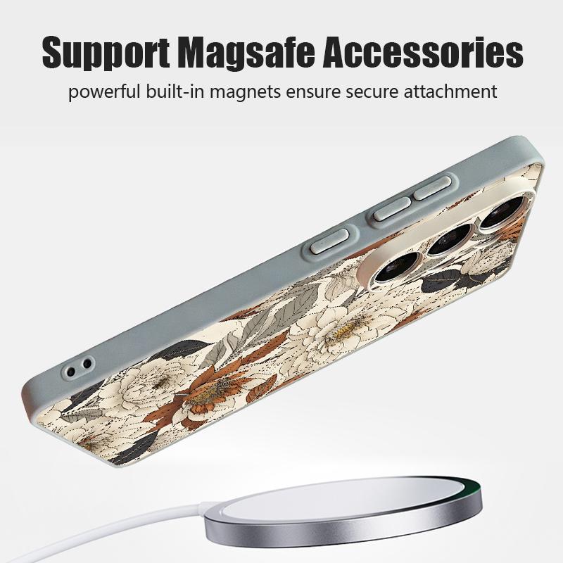 Magnetic Flower Pattern Phone Case For Samsung Galaxy S26 S25 Ultra Edge S24 S23 FE A57 A17 A56 A37 A16 A55 A36 A54 A15 5G Cover