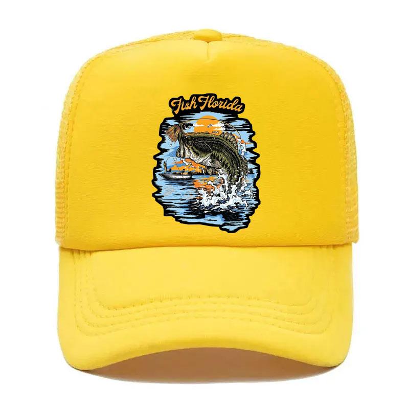 For Fishing Fish Logo Mesh Trucker Hat Fashion Unisex Women Advertising Travel Team Baseball Caps Truker Hats Snapback Cap