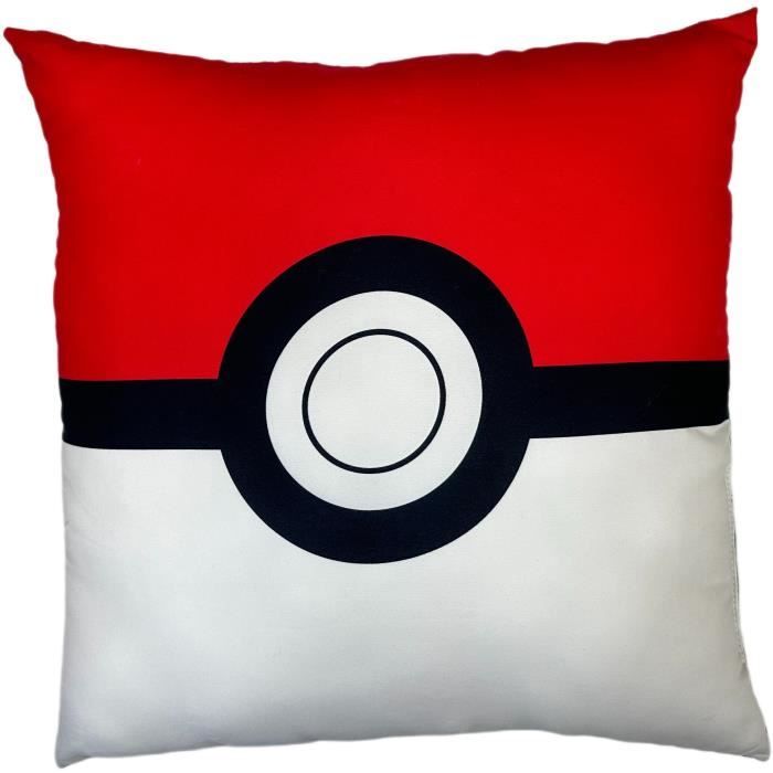 Coussin Double Face - Carré - POKEMON - Pikachu Et Starter 1G II - Microfibre - 40 X 40 Cm