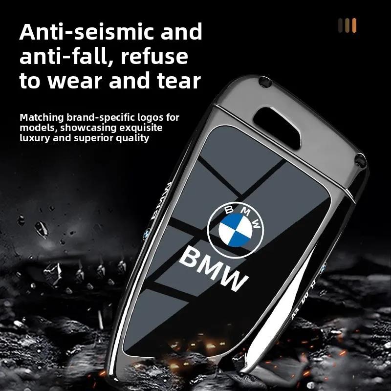 AJGX7 Aluminum Car Key Cover Case for BMW X1 X3 X5 X6 X7 1 3 5 6 7 Series G20 G30 G11 F15 F16 G01 G02 Protective Shell for Remote Key