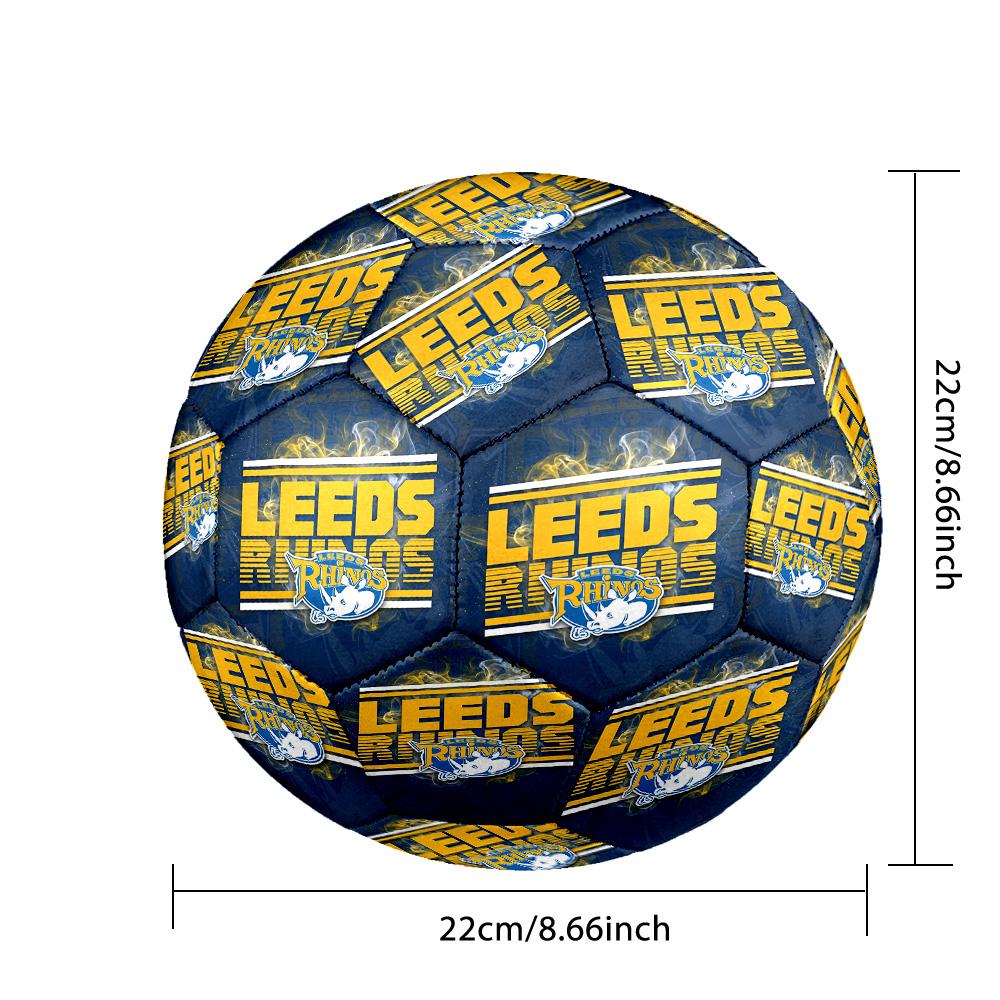 Leeds Rhinos Size 5 Sports Training Ball Shock Absorbing Durable Ball For Match Daily Practice Outdoor Activities