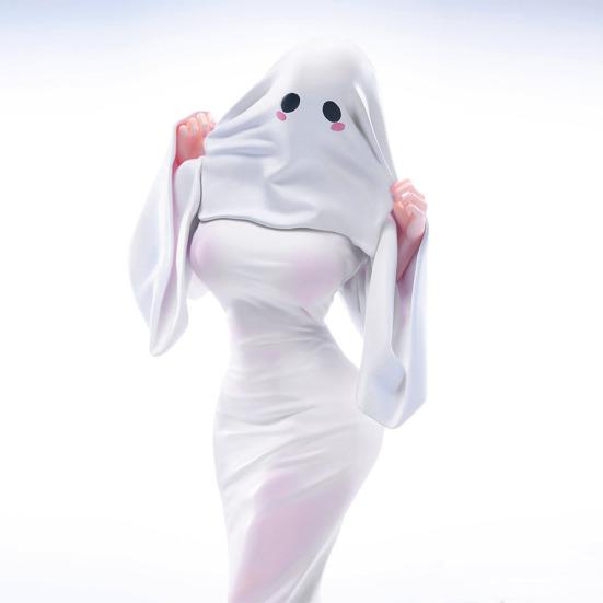 Figurine Dame Fantôme PVC Déguisement Fantôme Fille Anime Figurine Statue Halloween Effrayant Cosplay Fille Fantôme Décoration Ornement de Bureau Maison