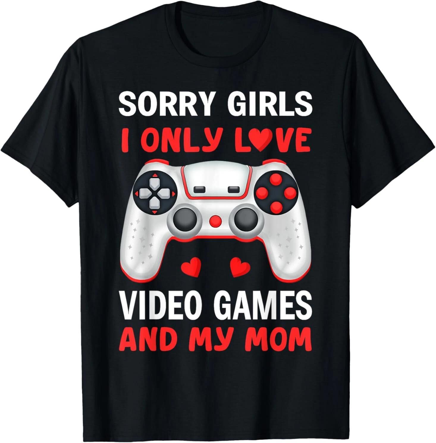 Valentines Day boys kids son Video Games funny gamer hearts T-Shirt L