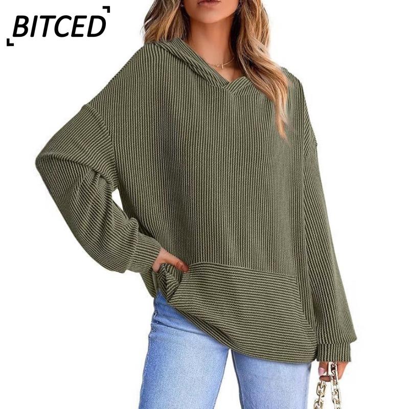 BITCED Women's Fashion Casual Solid Color Print Long Sleeve Blouses & Shirts
