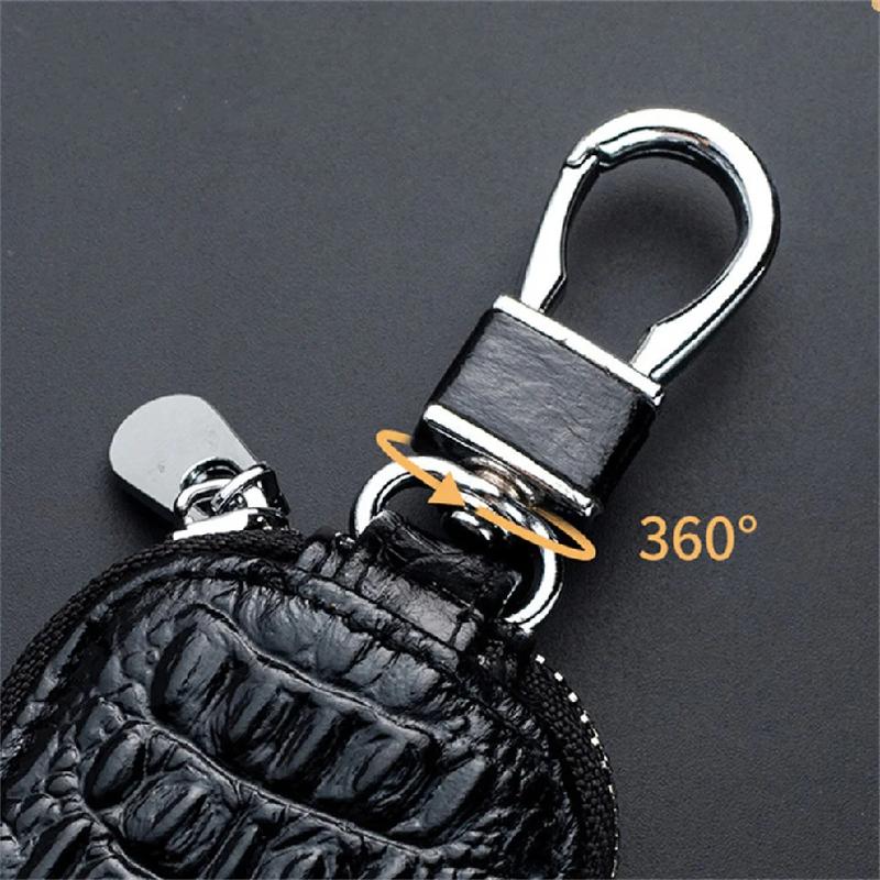 Unisex Leather Key Case For Car Key Wallet Pocket Key Holder Organizer Pouch Keys Organizer Large Capacity Zipper Key Case Bag