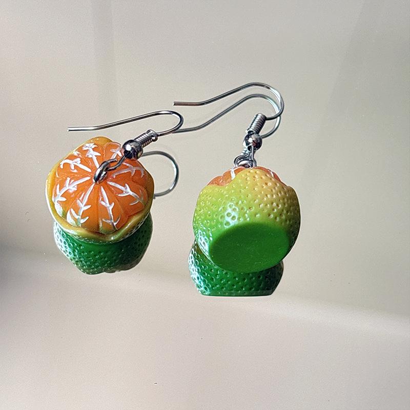 Quirky Orange Pendant Earrings - European & American Fashion Fruit Jewelry