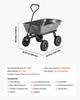 Carro de Volteo para Jardín, Carro de Volteo de Polietileno de 181 kg, Carros de Jardín Volquete con Mecanismo de Volteo Rápido de 90°, Ruedas Giratorias de 180°, Rodamientos Giratorios Flexibles de 270°,