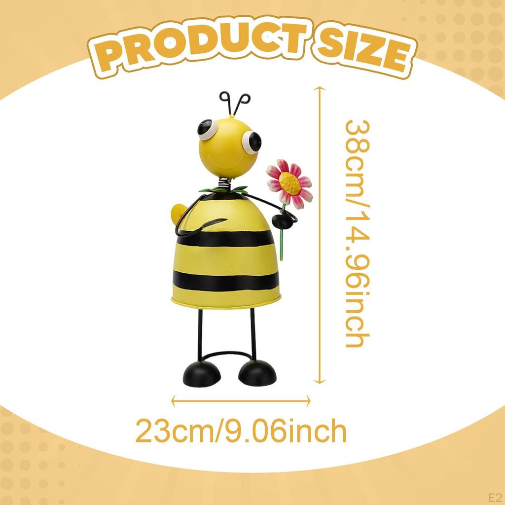 Garden Bee Statue Outdoor Ornament Collection Desktop Rustic Housewarming Gift Decorative Patio