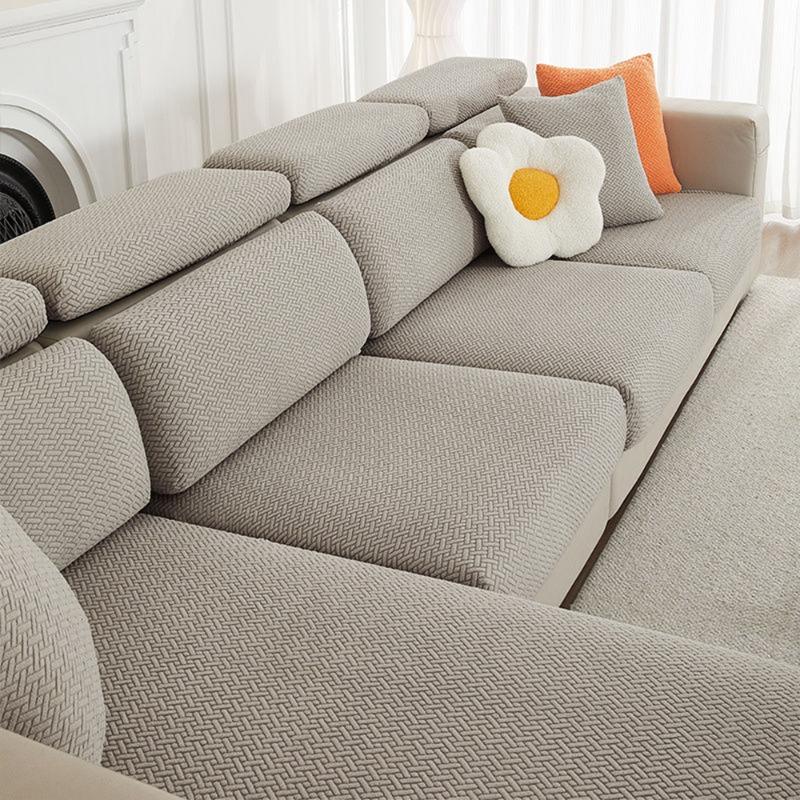 Jacquard Sofa Cover Solid Elastic Sofa Cushion Cover Living Room Washable Spandex Sofa Seat Slipcover Chaise Lounge Home Pets