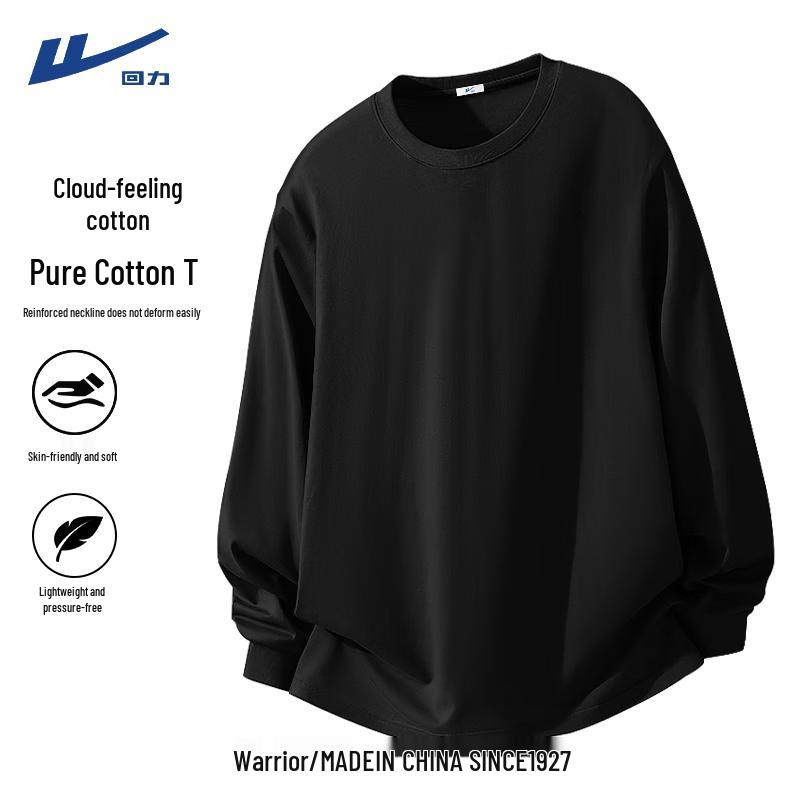 Warrior Women s 2025 Early Autumn Pure Cotton Loose Long Sleeve T-Shirt M